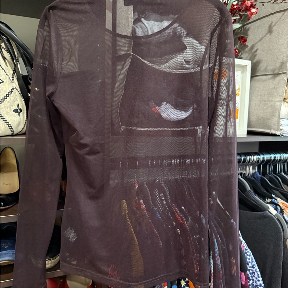 Kenneth Cole New York Brown Long Sleeve Blouse